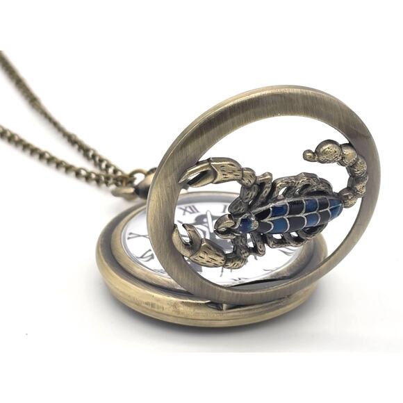 Scorpion Pocket Watch NEW Vintage Bronze Finish Gift Insect Graduation Promotio - Picture 4 of 9